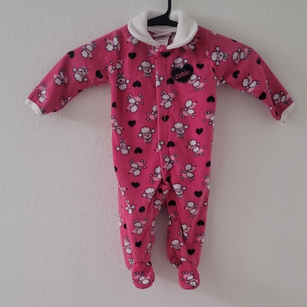 Pink Heart Patterned Kids One Piece
